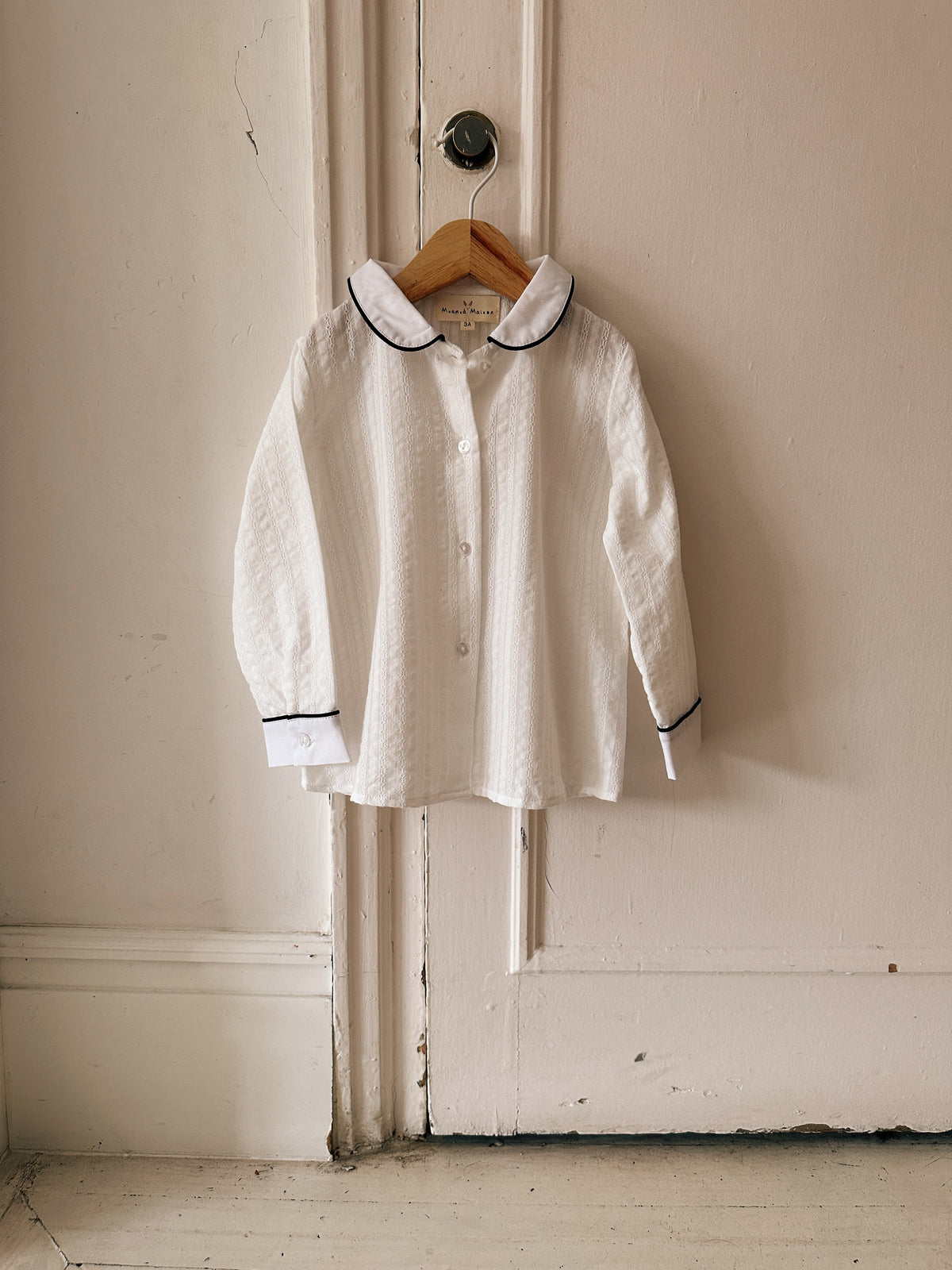 Blusa Vintage Jacquard Blanca