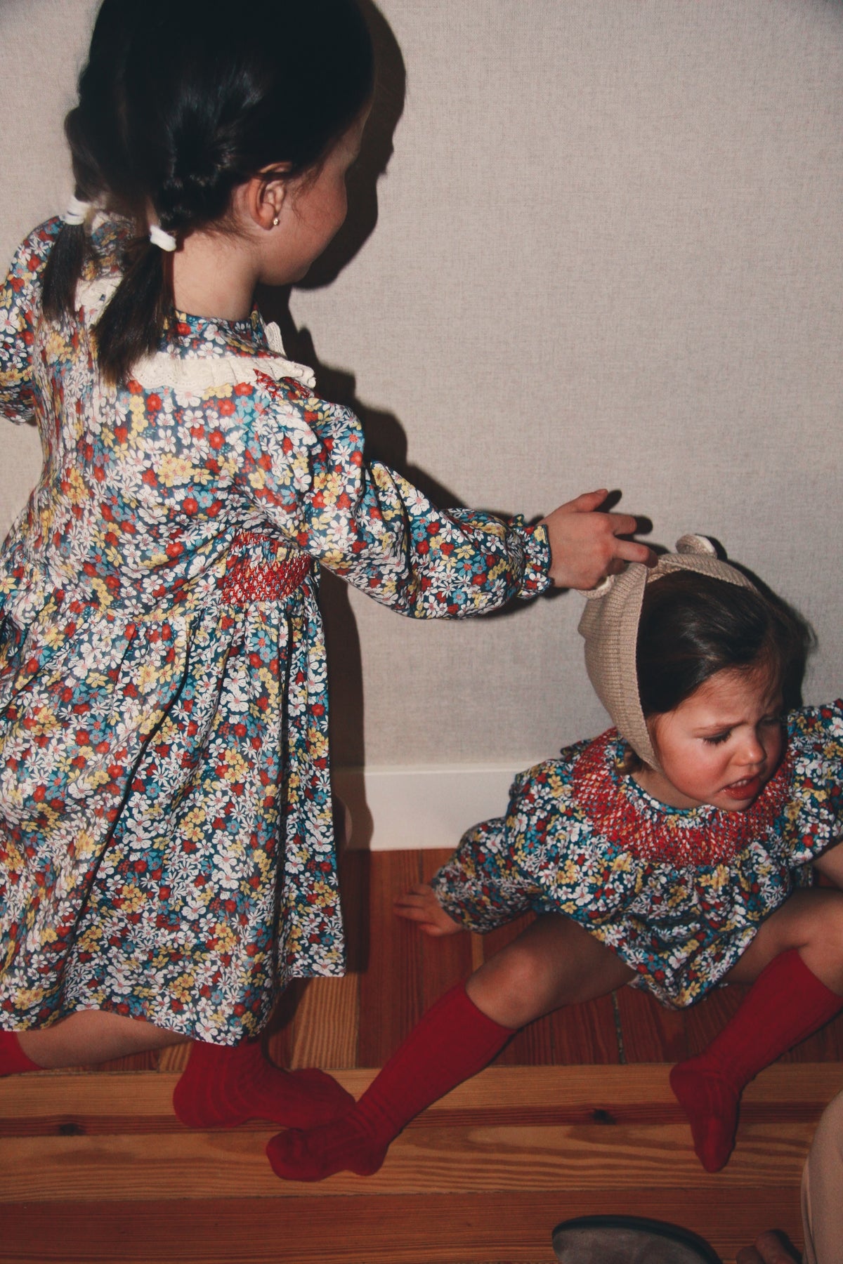 Vestido Camisero Flores Rojas