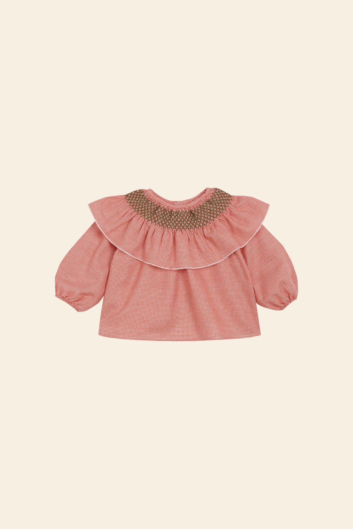 Blusa Smock Volumen Gallito Naranja
