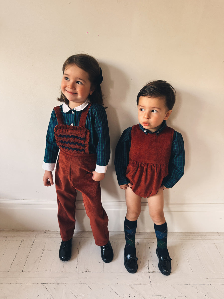 Calcetín alto rombos - Marino