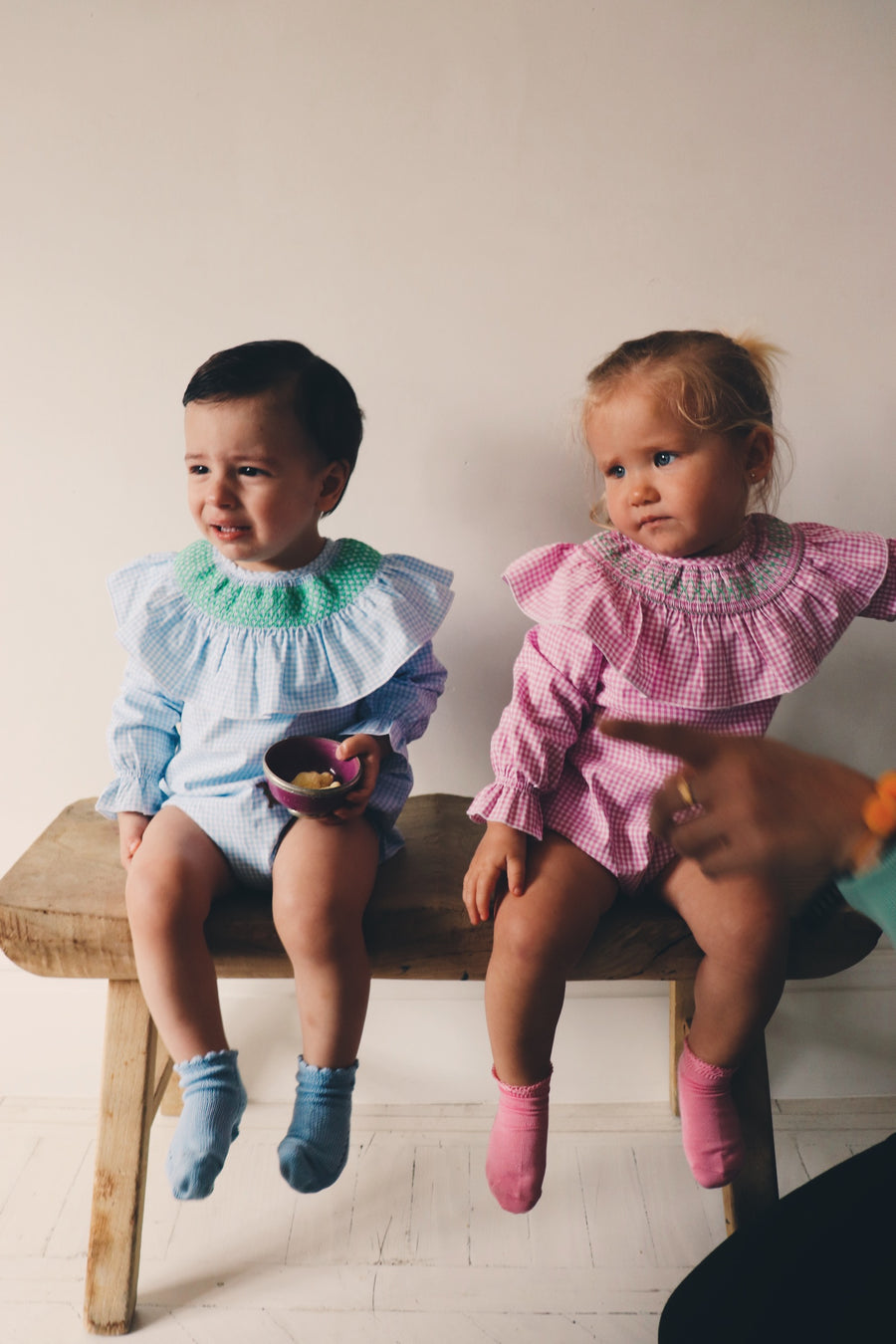 Ranita Smock Vichy Azul Bebé
