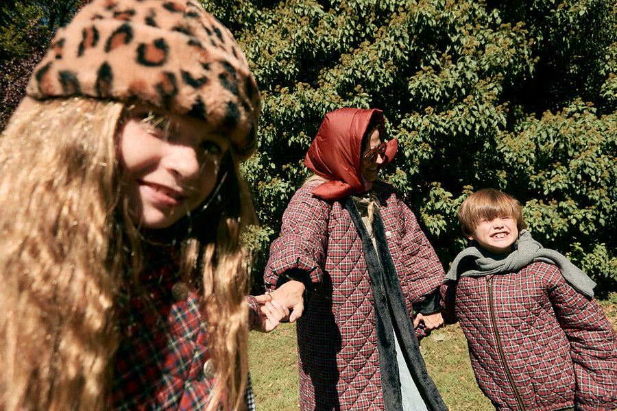 Bomber Niño Cuadros Rojos