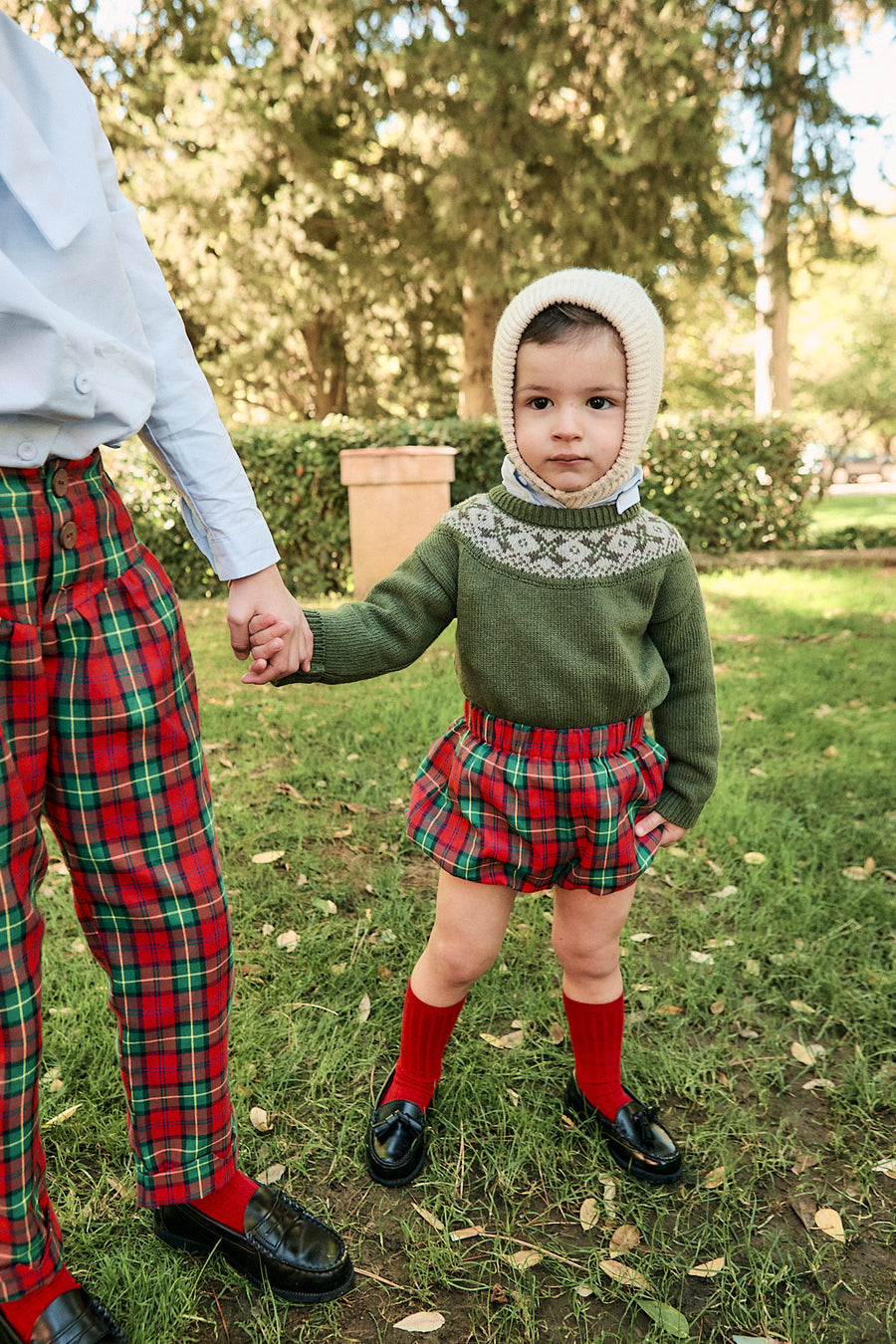 Pantalón Globo Escocés Viyela Rojo