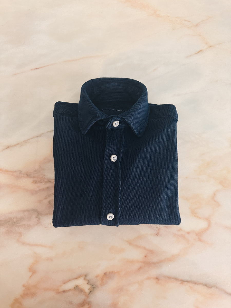 Camisa Piqué Azul Noche