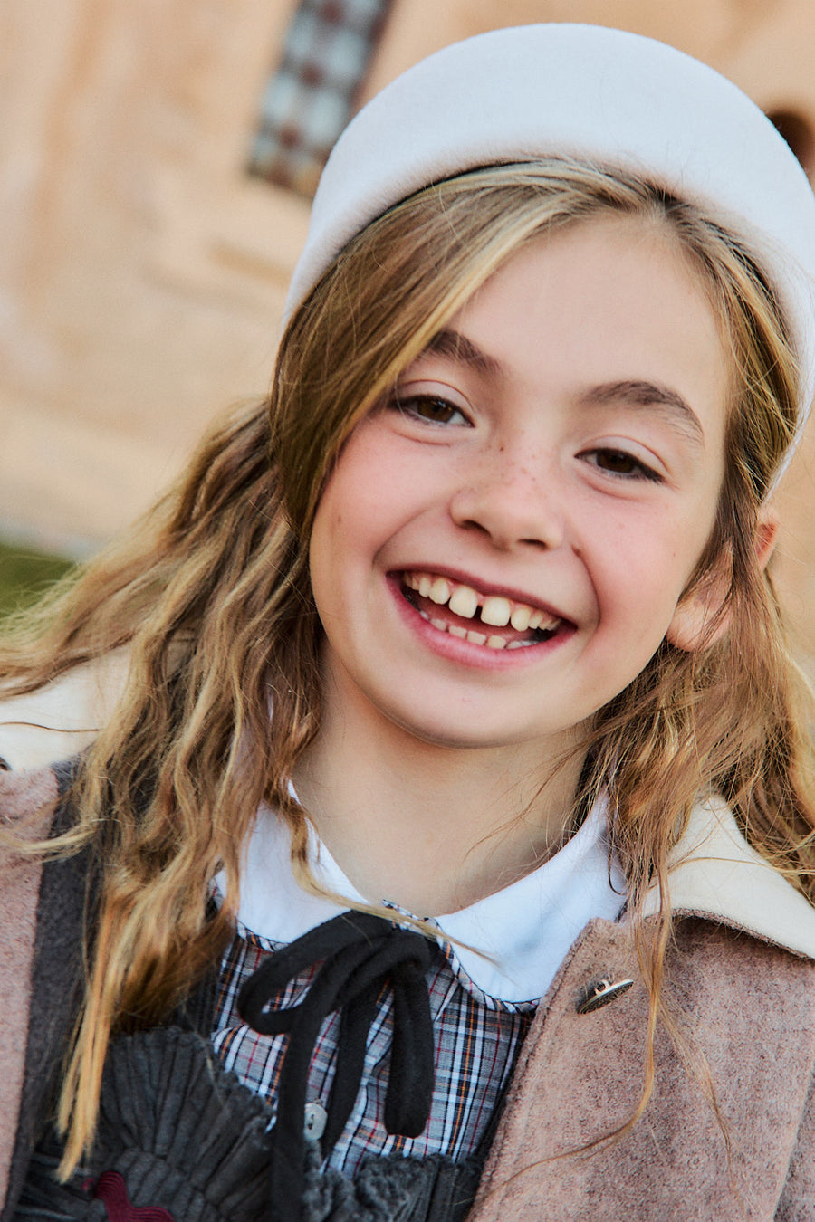 Blusa Vintage Escocés Popelín Gris