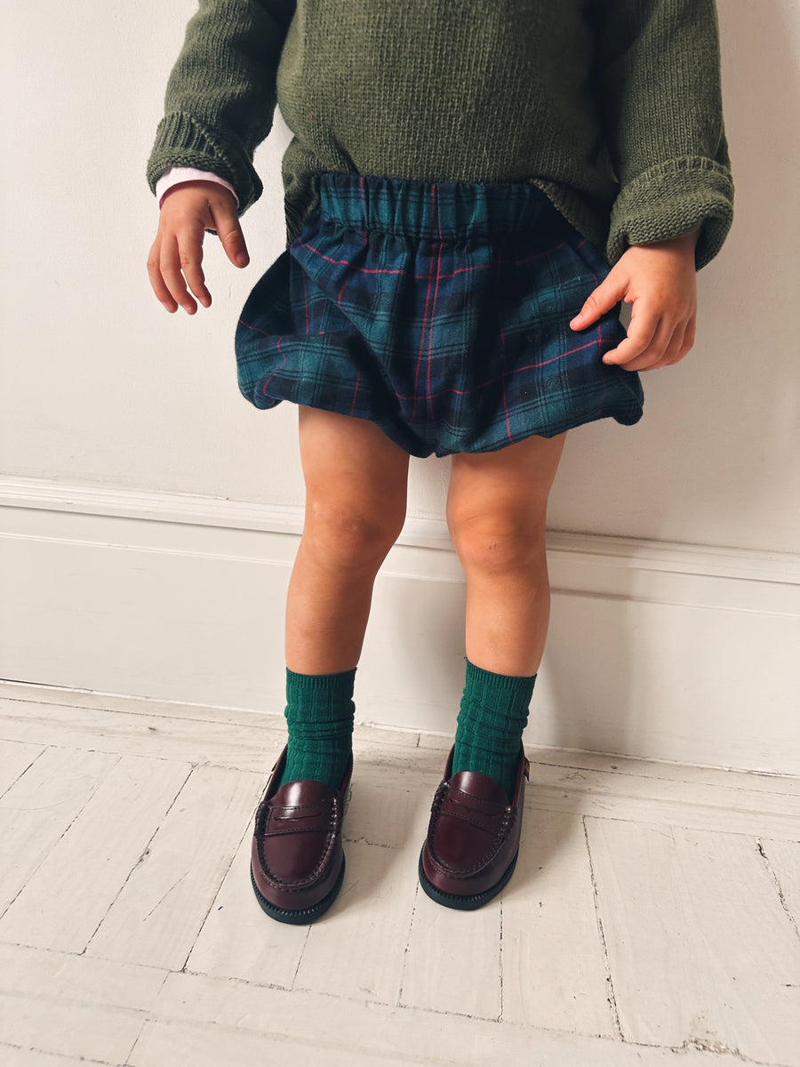 Calcetín alto canalé Verde Botella