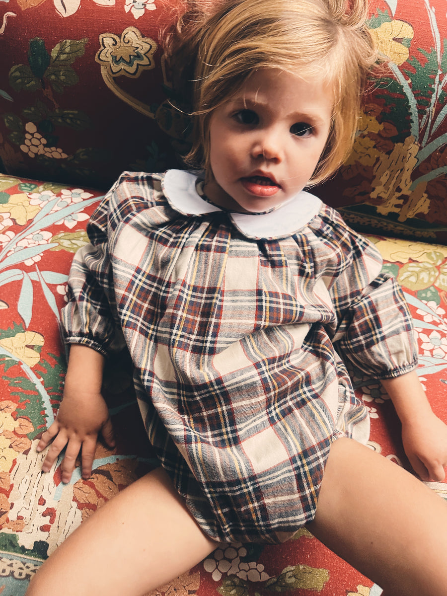 Ranita Cuello Bebé Escocés Viyela Marrón