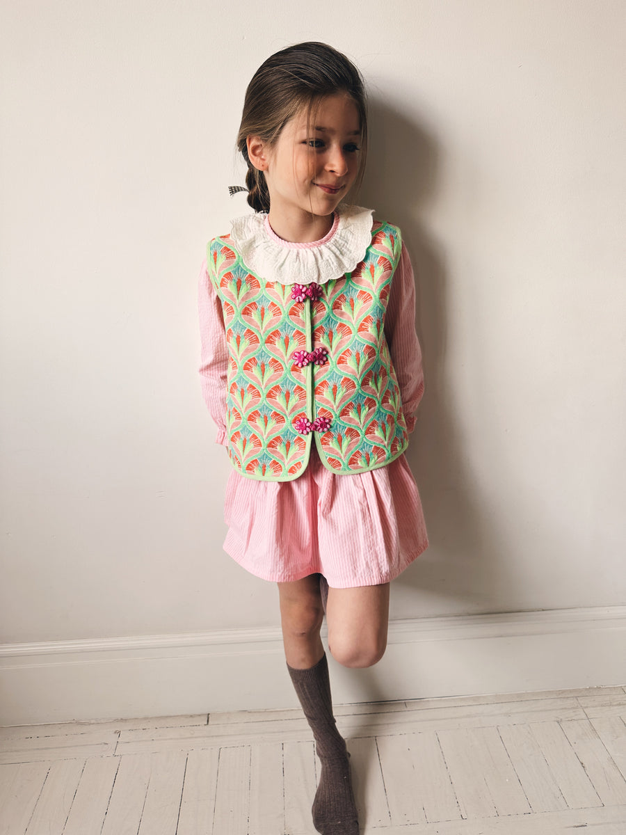 Blusa Puntilla Rayas Rosas