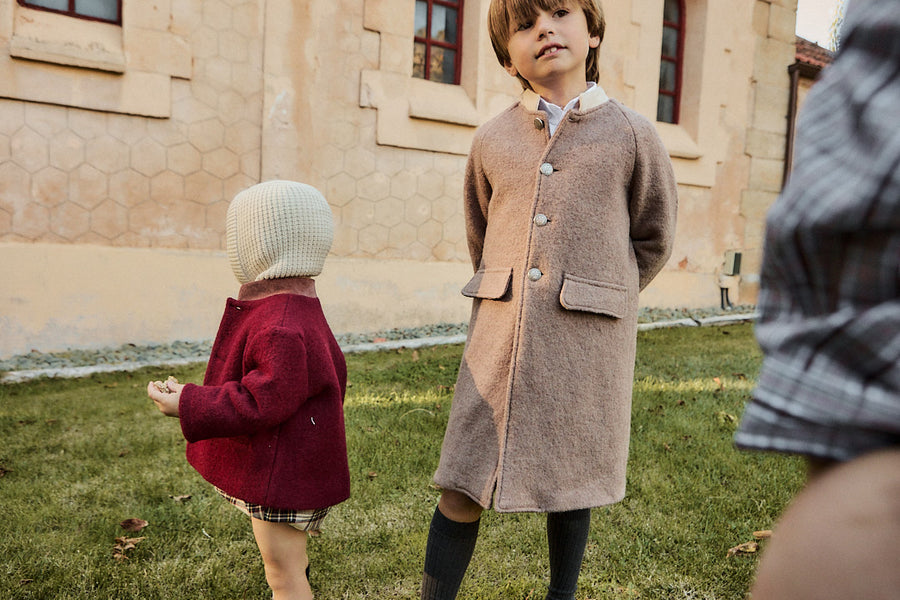 Abrigo Niño Lana Beige