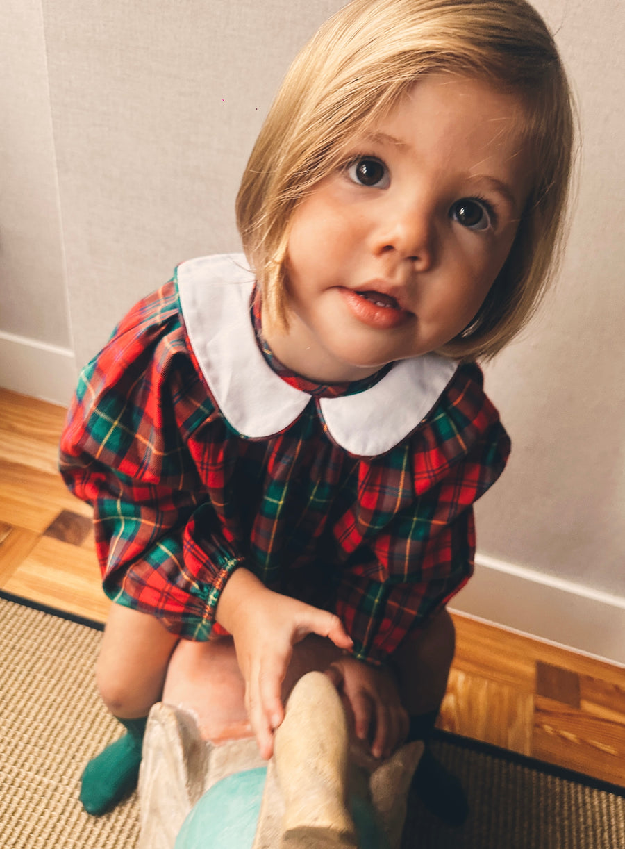 Ranita Cuello Bebé Escocés Viyela Rojo