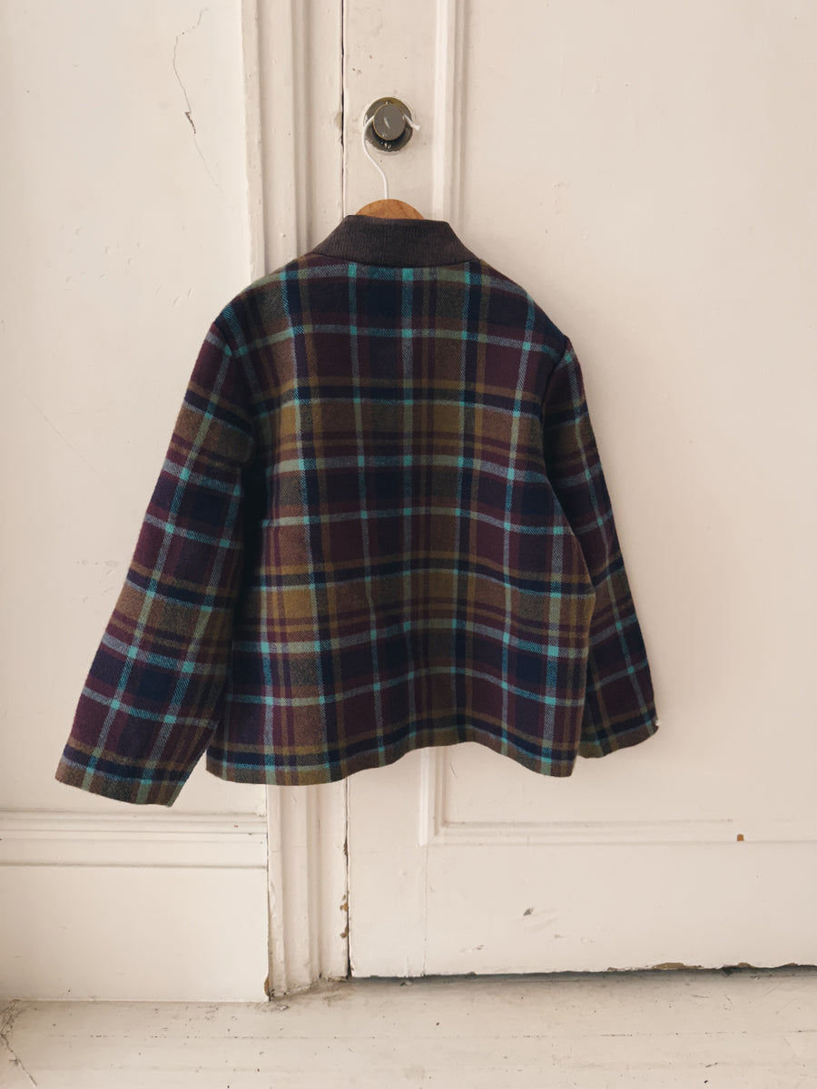 Chaqueta Niño Cuadros Marrón
