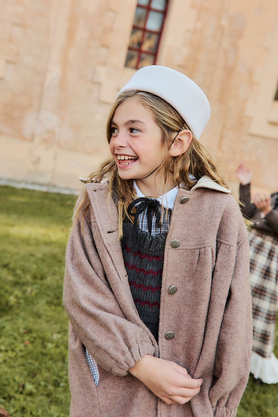 Abrigo Niña Vintage Lana Beige