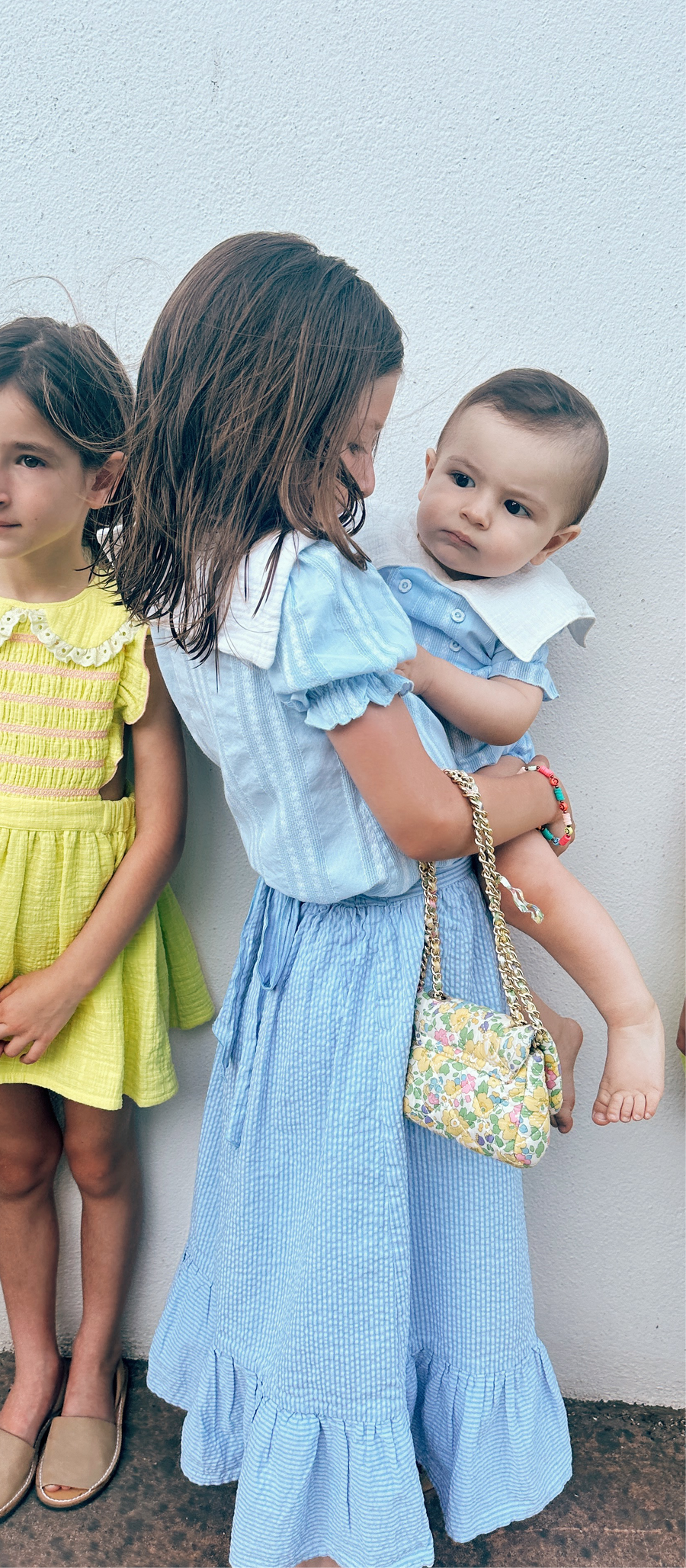 Falda Midi Rayas Azul