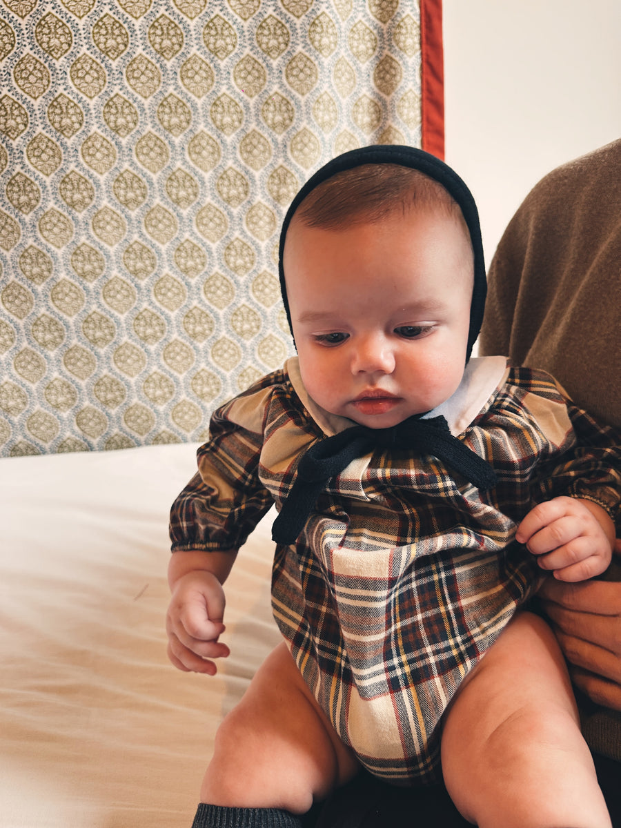 Ranita Cuello Bebé Escocés Viyela Marrón