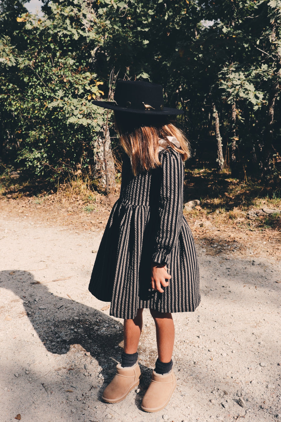 Vestido Puntilla  Rayas Negro