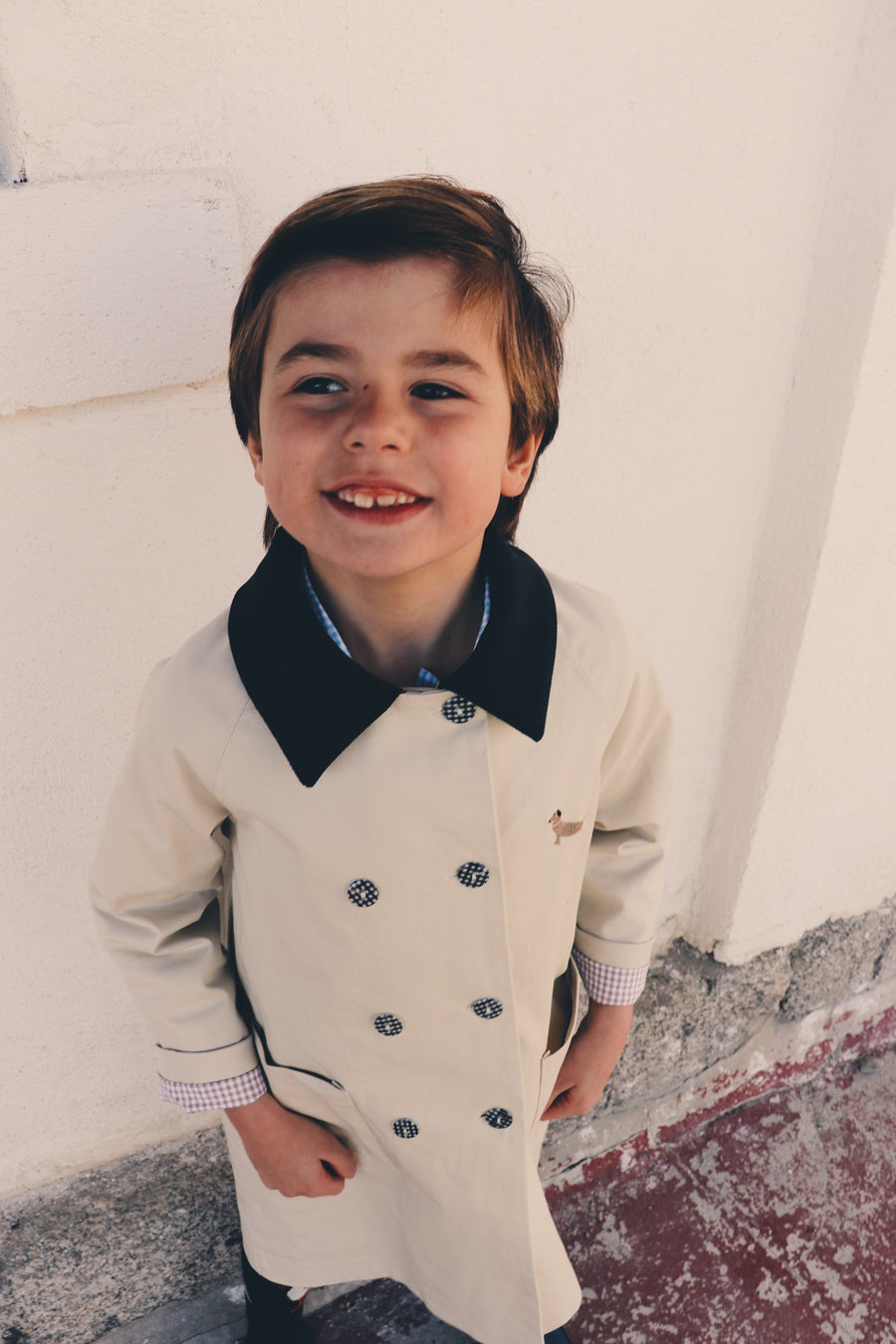 Gabardina Niño Beige