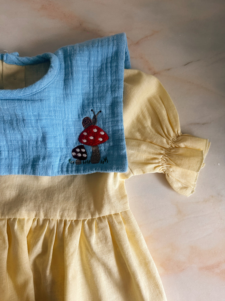 Vestido Baberola Lino Amarillo