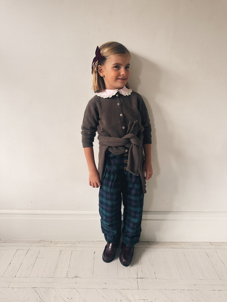 Pantalón Bombacho Escocés Viyela Azul