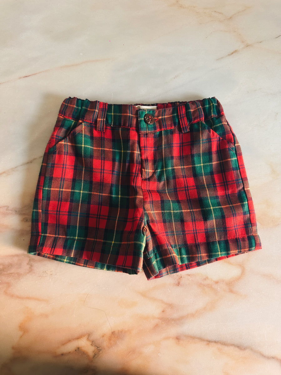 Pantalón Corto Escocés Viyela Rojo