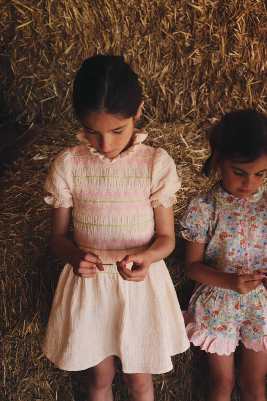 Vestido Gomas Bambula Lino Beige