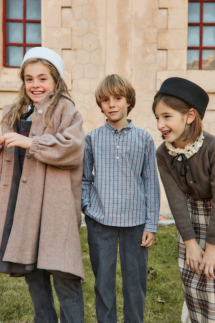 Abrigo Niña Vintage Lana Beige