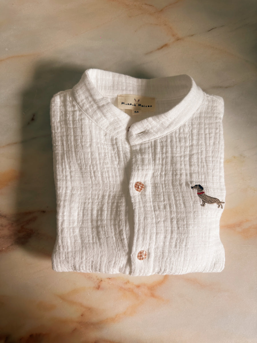 Camisa Mao Bambula Lino Blanco