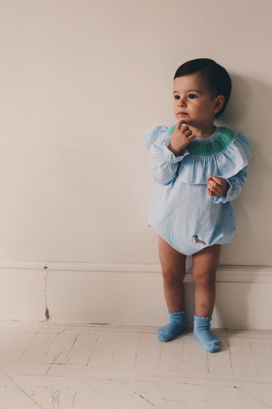 Ranita Smock Vichy Azul Bebé