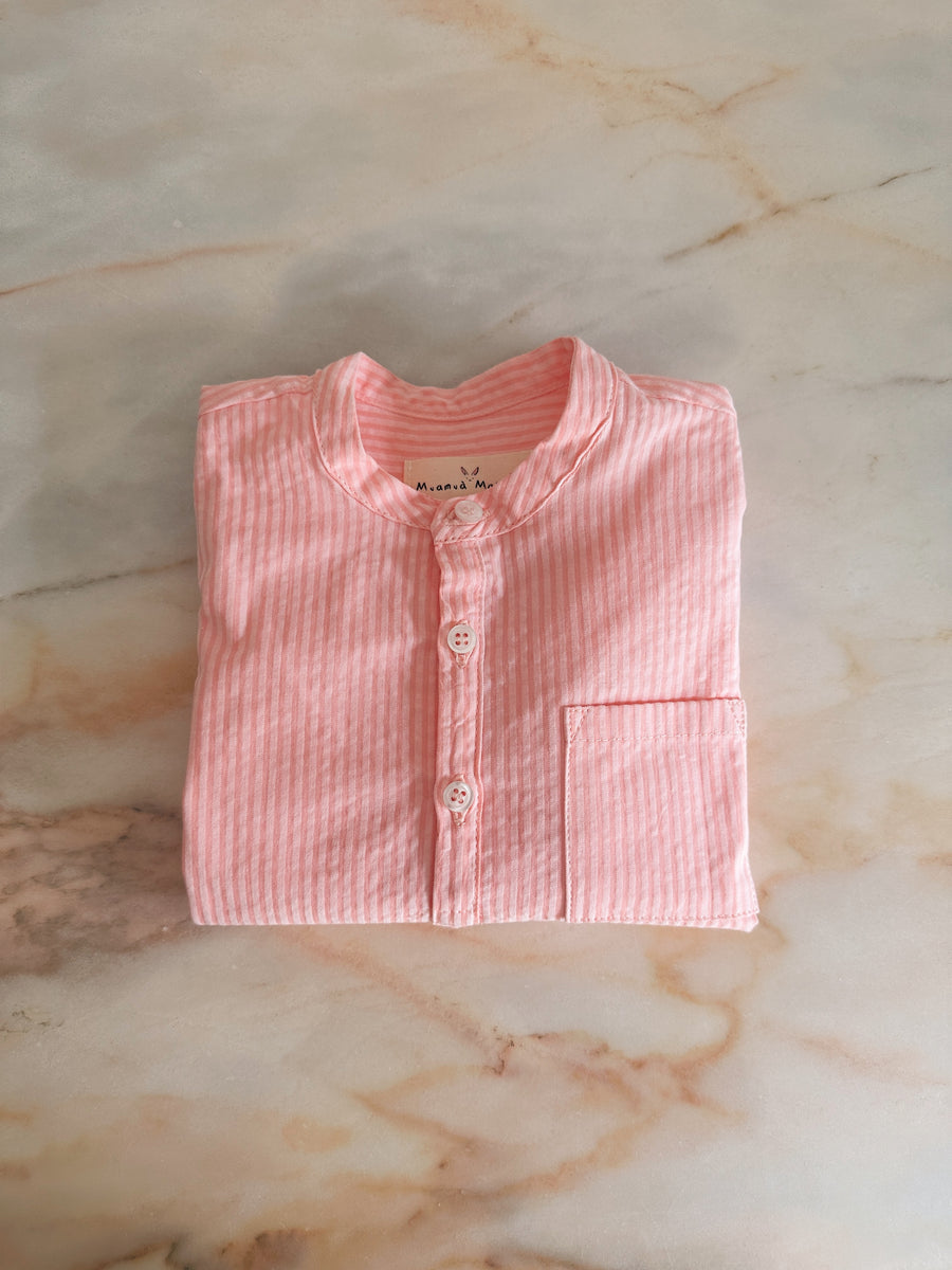 Camisa Mao Rayas Rosas