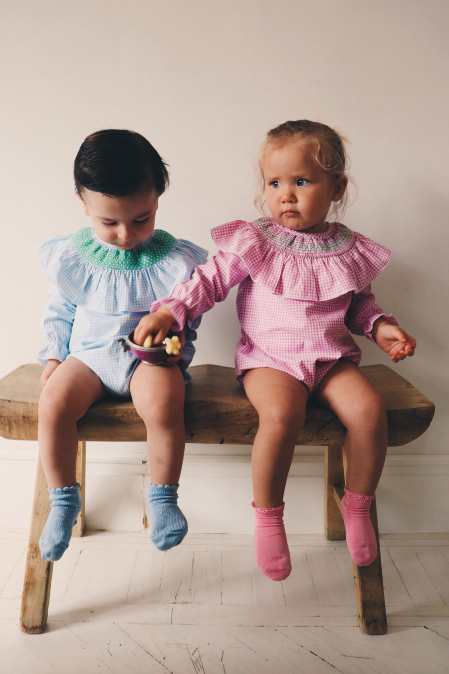 Ranita Smock Vichy Azul Bebé