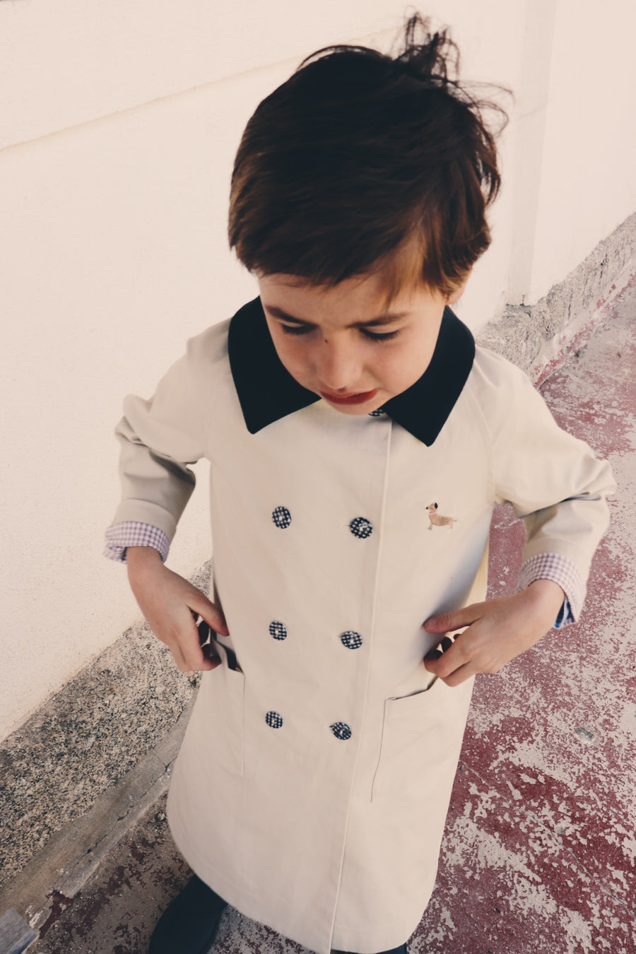 Gabardina Niño Beige