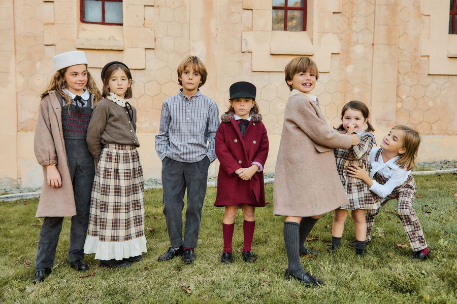 Calcetín alto canalé Granate