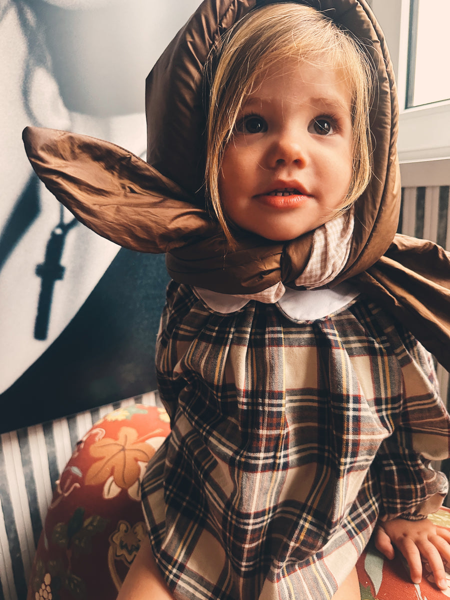 Ranita Cuello Bebé Escocés Viyela Marrón