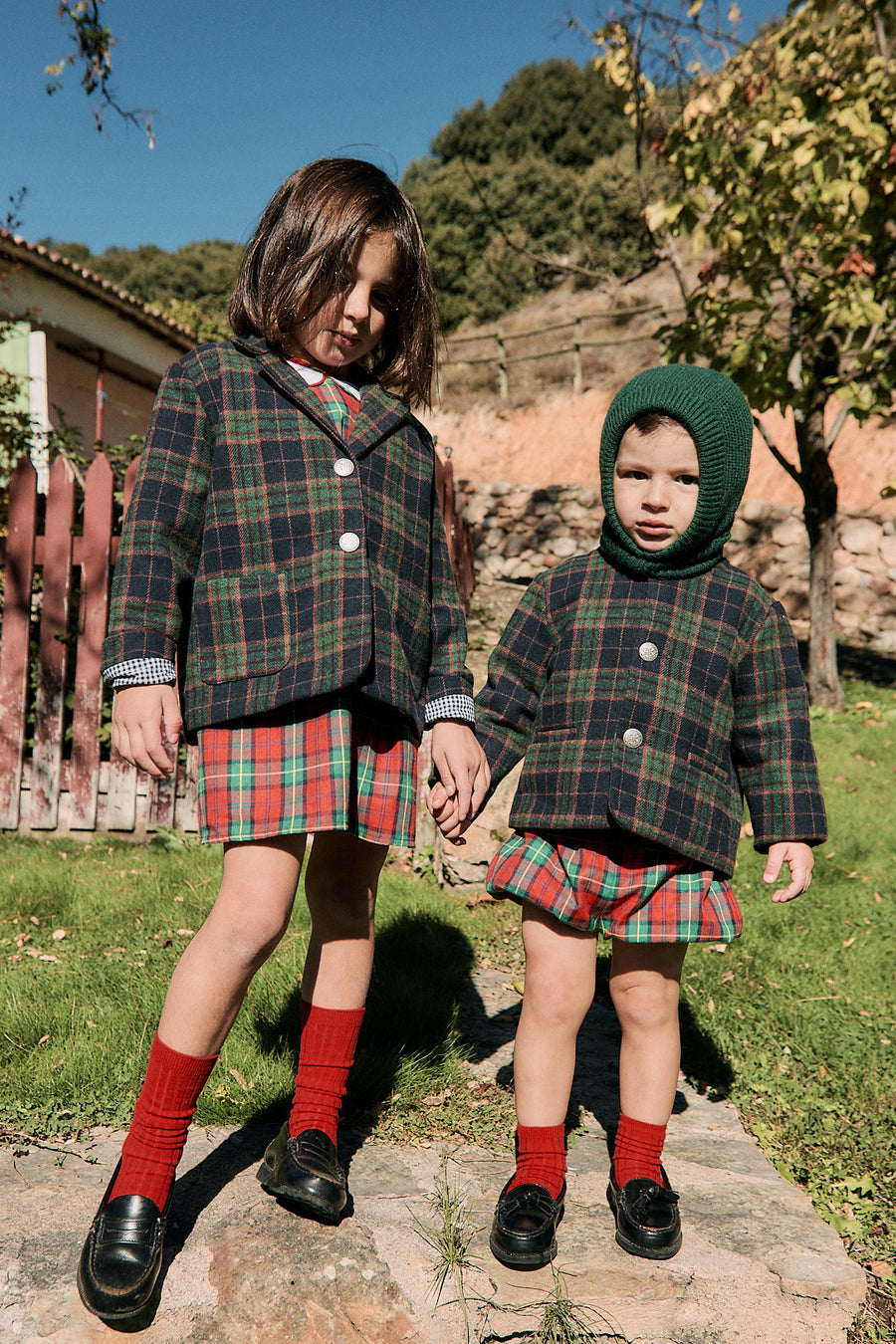 Chaqueta Niño Cuadros Azul