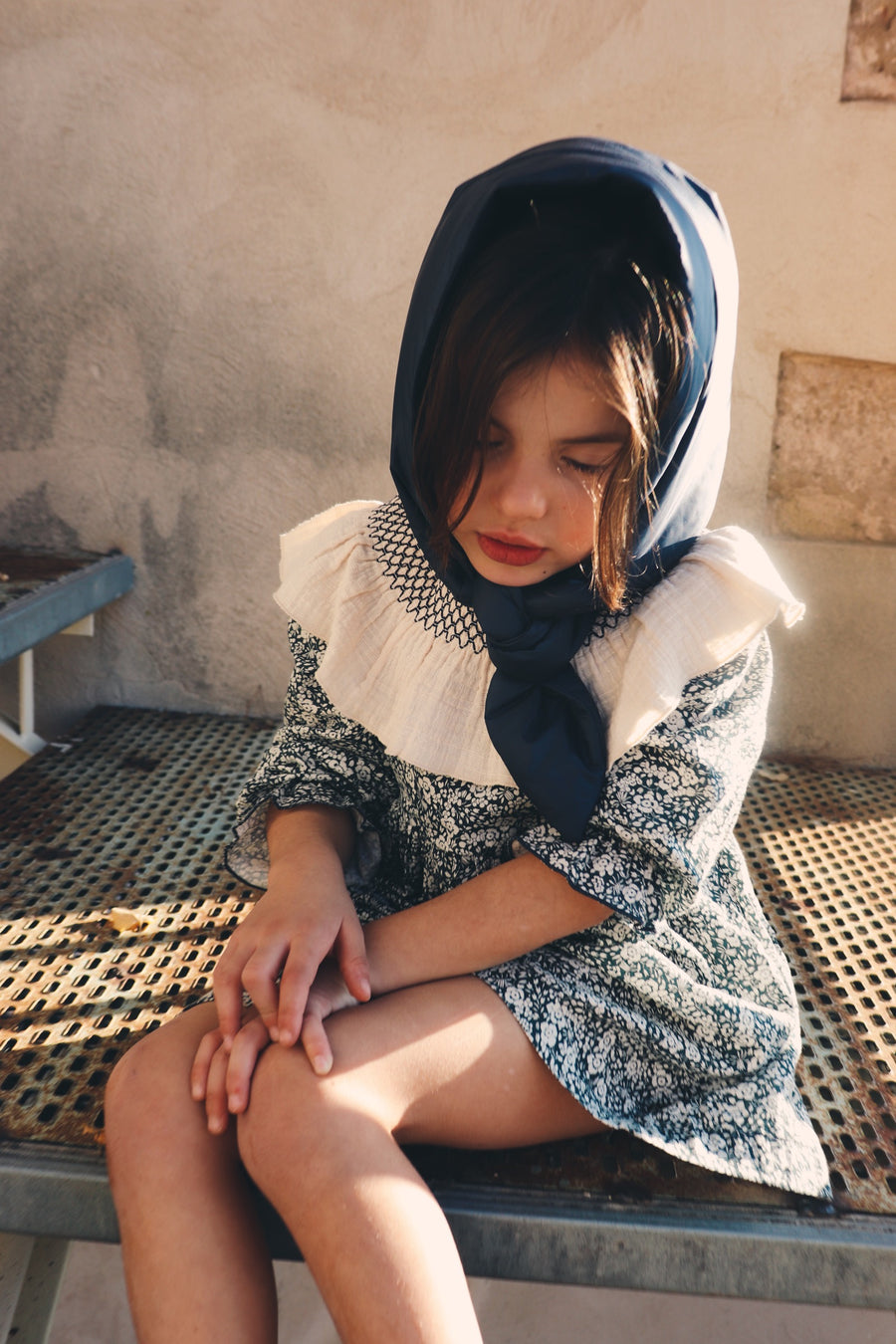 Vestido Vintage Flores Azul