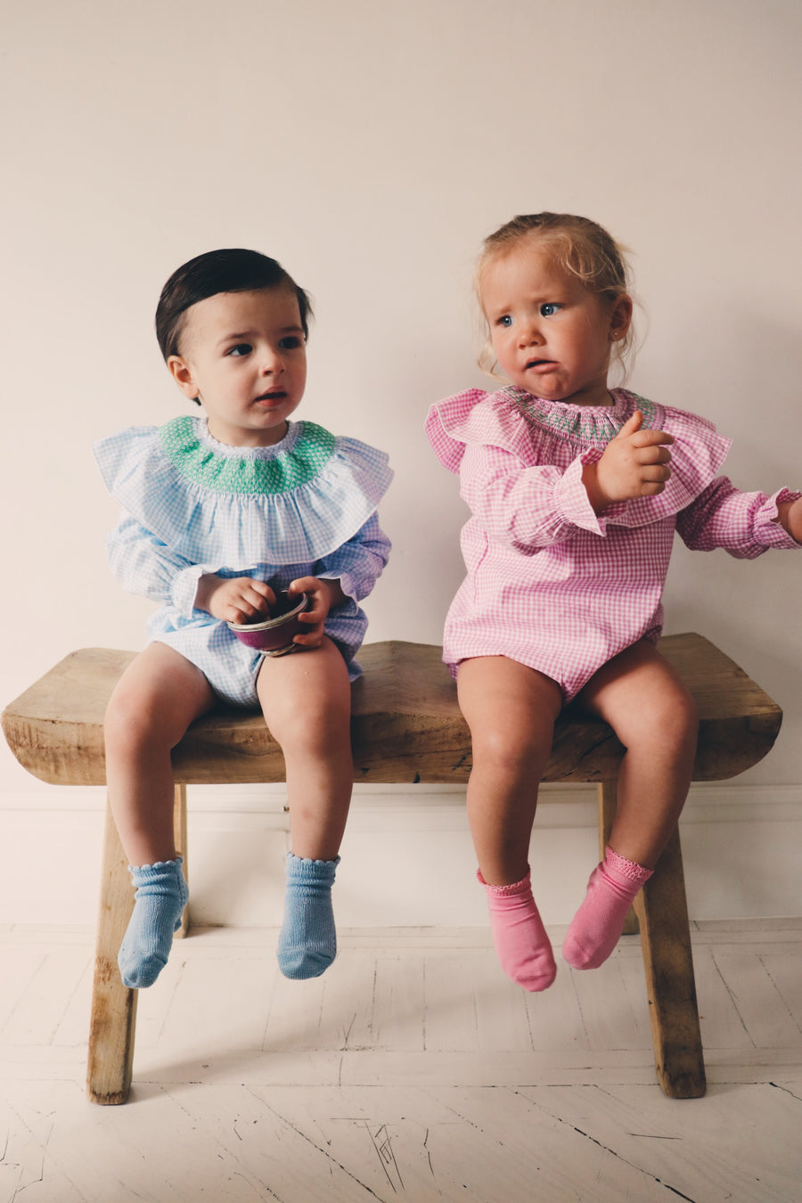 Ranita Smock Vichy Azul Bebé