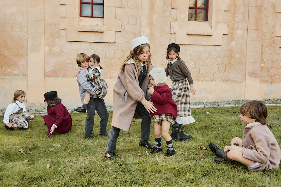 Abrigo Niña Vintage Lana Beige