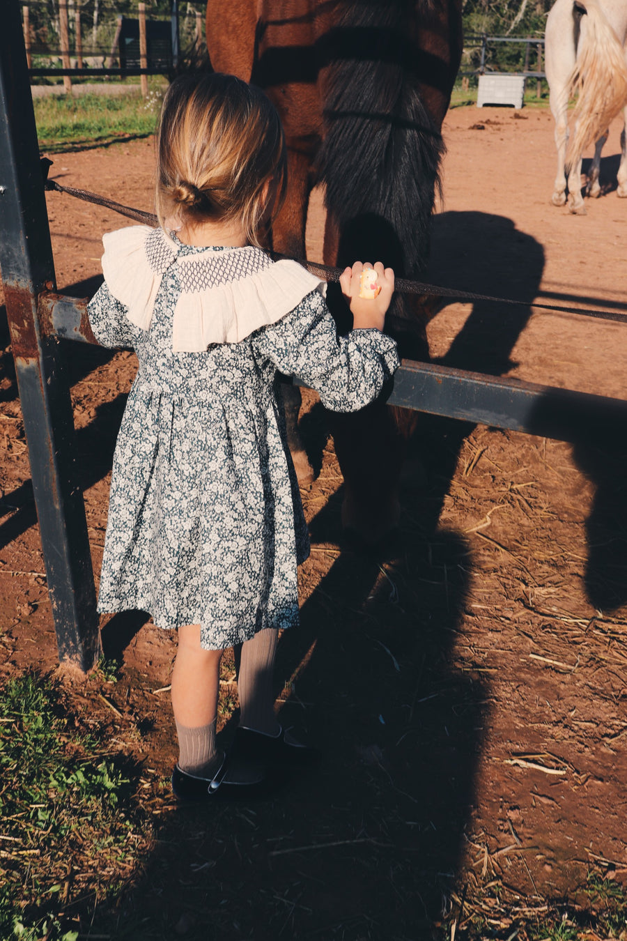 Vestido Vintage Flores Azul
