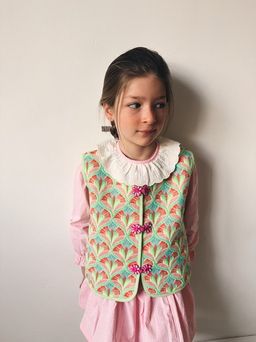 Blusa Puntilla Rayas Rosas