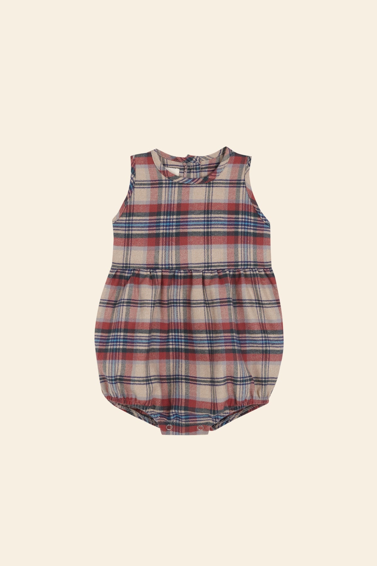 Peto Bebé Vintage Escocés Beige