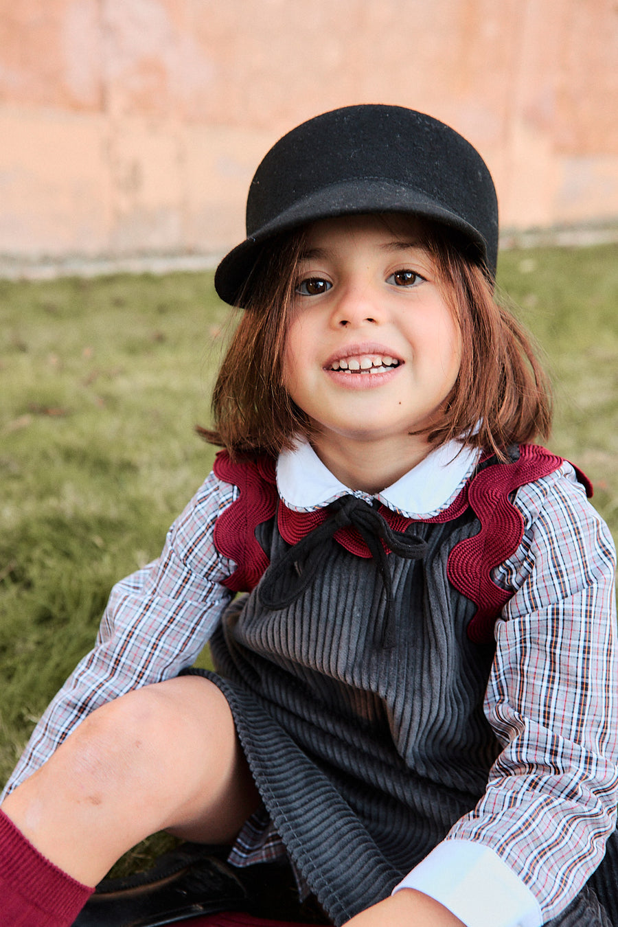 Blusa Vintage Escocés Popelín Gris