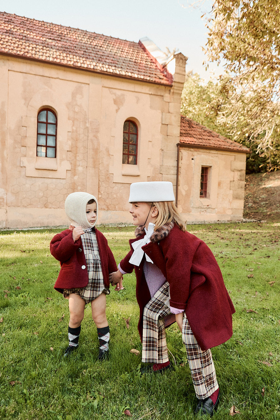 Peto Bebé Vintage Escocés Viyela Marrón