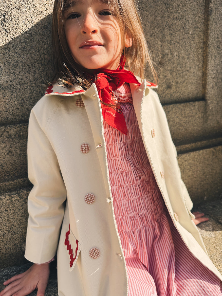 Vestido Gomas Rayas Rojas