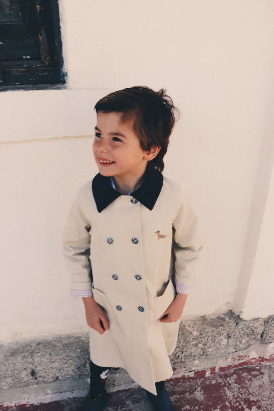 Gabardina Niño Beige