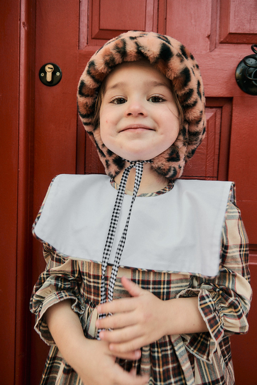 Vestido Baberola Escocés Viyela Marrón