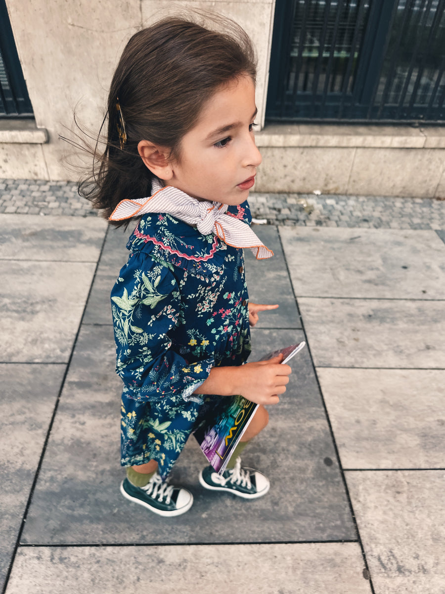 Vestido Flores Azul Indigo