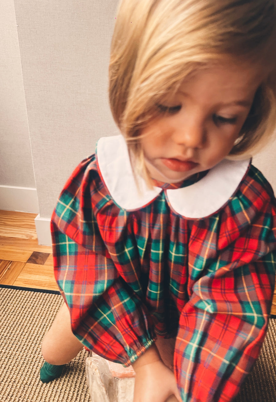 Ranita Cuello Bebé Escocés Viyela Rojo