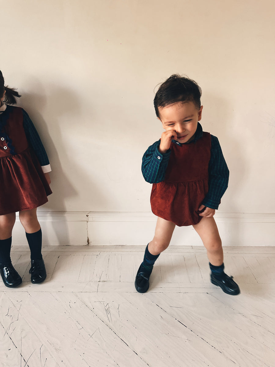 Polera Escocés Popelín Azul