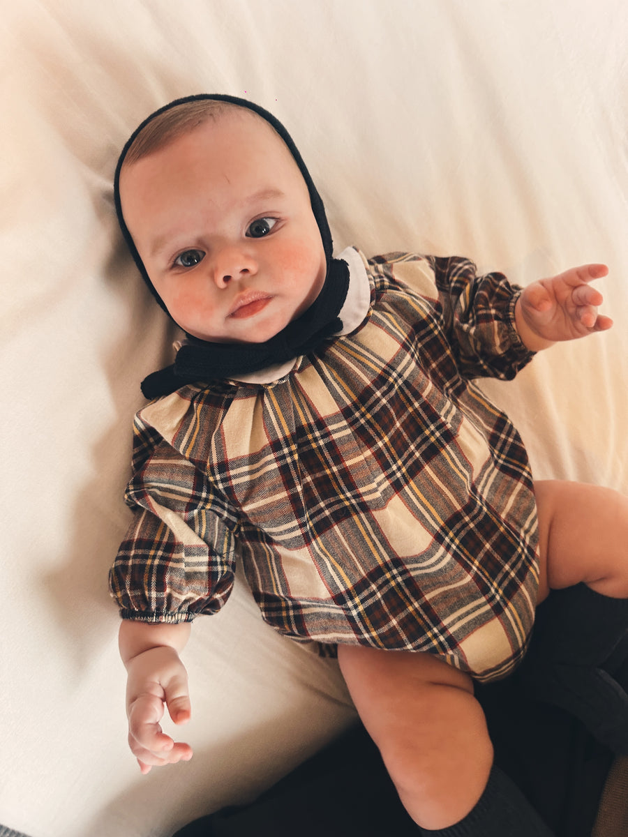 Ranita Cuello Bebé Escocés Viyela Marrón