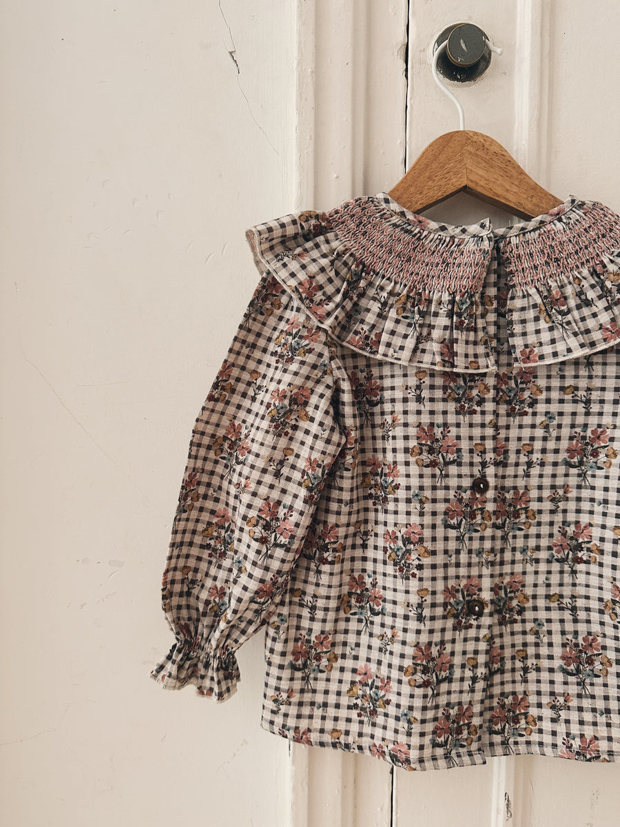 Blusa Smock Vichy Flores