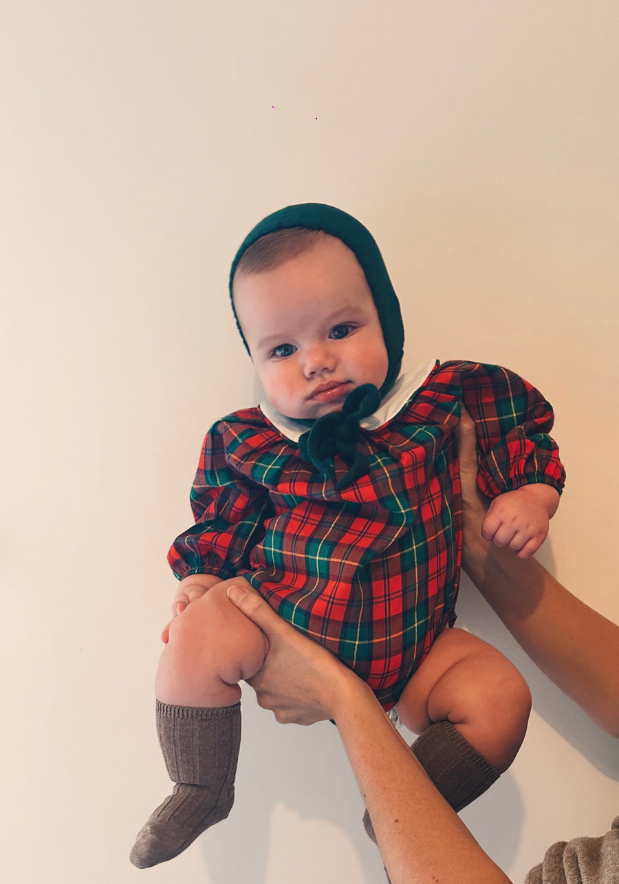 Ranita Cuello Bebé Escocés Viyela Rojo